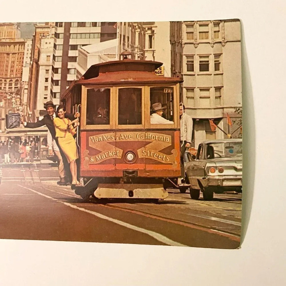 Vintage  San Francisco California Cable Cars Giant Post Card Dexter Press - Picture 3 of 12